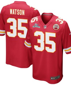 Jaylen Watson 35 Kansas City Chiefs Super Bowl LVII Champions Men Game Jersey - Red