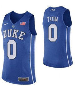 Jayson Tatum 0 Duke Blue Devils Elite Basketball Men Jersey - Blue