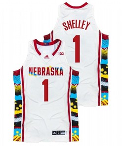 Jaz Shelley 1 White Nebraska Cornhuskers 2022 Sunflower BHM Honoring Black Excellence Jersey