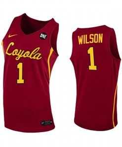 Jeameril Wilson 1 Loyola Chicago Ramblers Red Jersey 2022-23 College Basketball