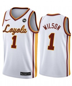 Jeameril Wilson 1 Loyola Chicago Ramblers White Jersey 2022-23 College Basketball