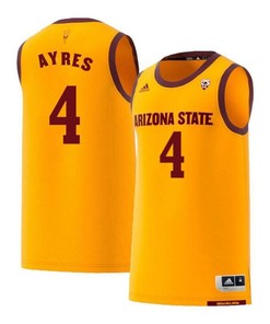 Jeff Ayres 4 Arizona State Sun Devils Retro Basketball Men Jersey - Yellow
