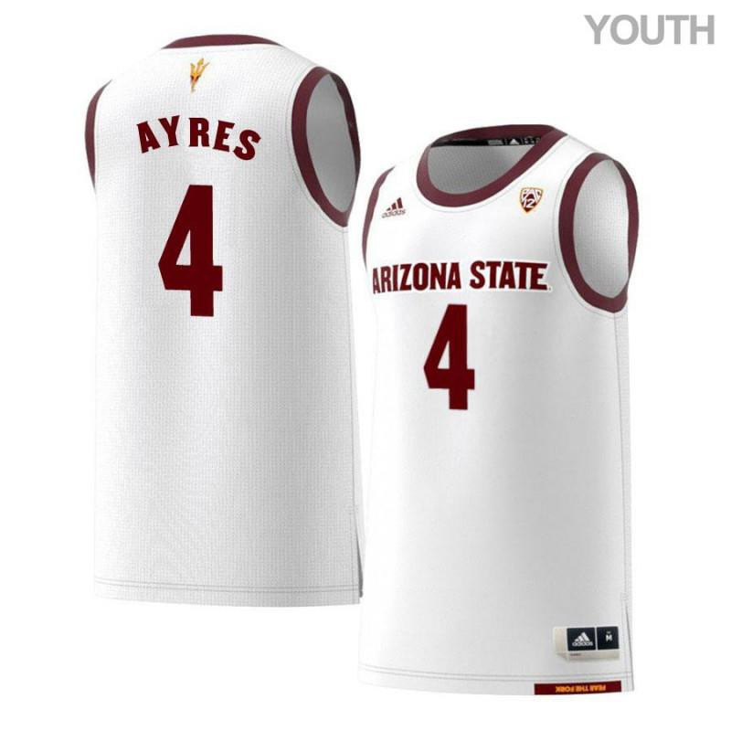 Jeff Ayres 4 Arizona State Sun Devils Retro Basketball Youth Jersey - White