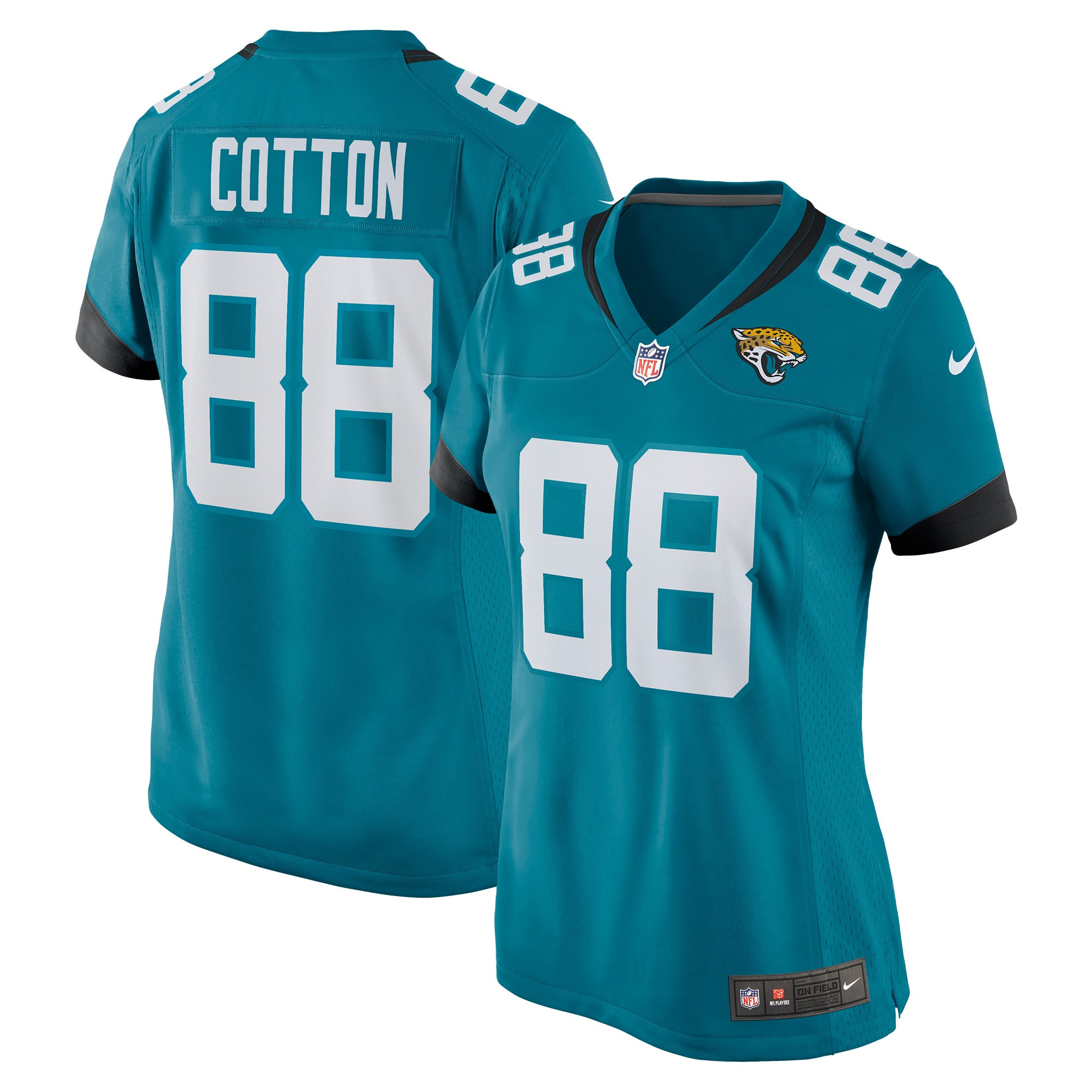 Jeff Cotton Jacksonville Jaguars Womens Game Player Jersey - Teal Nfl