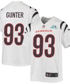 Jeff Gunter 93 Cincinnati Bengals Super Bowl LVII Champions Youth Game Jersey - White
