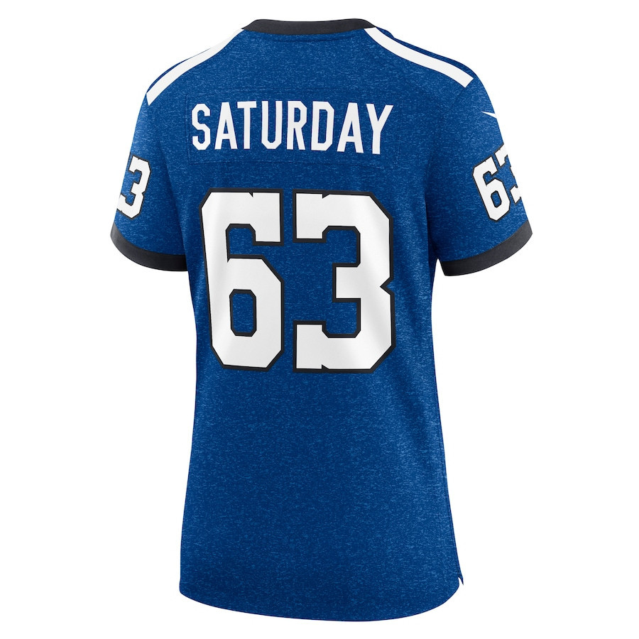 Jeff Saturday 63 Indianapolis Colts Indiana Nights Alternate Game Women Jersey - Royal