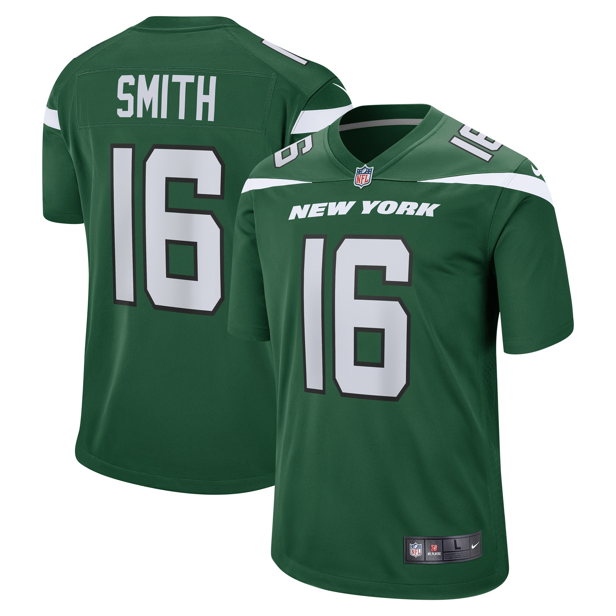 Jeff Smith New York Jets Game Jersey - Gotham Green Nfl