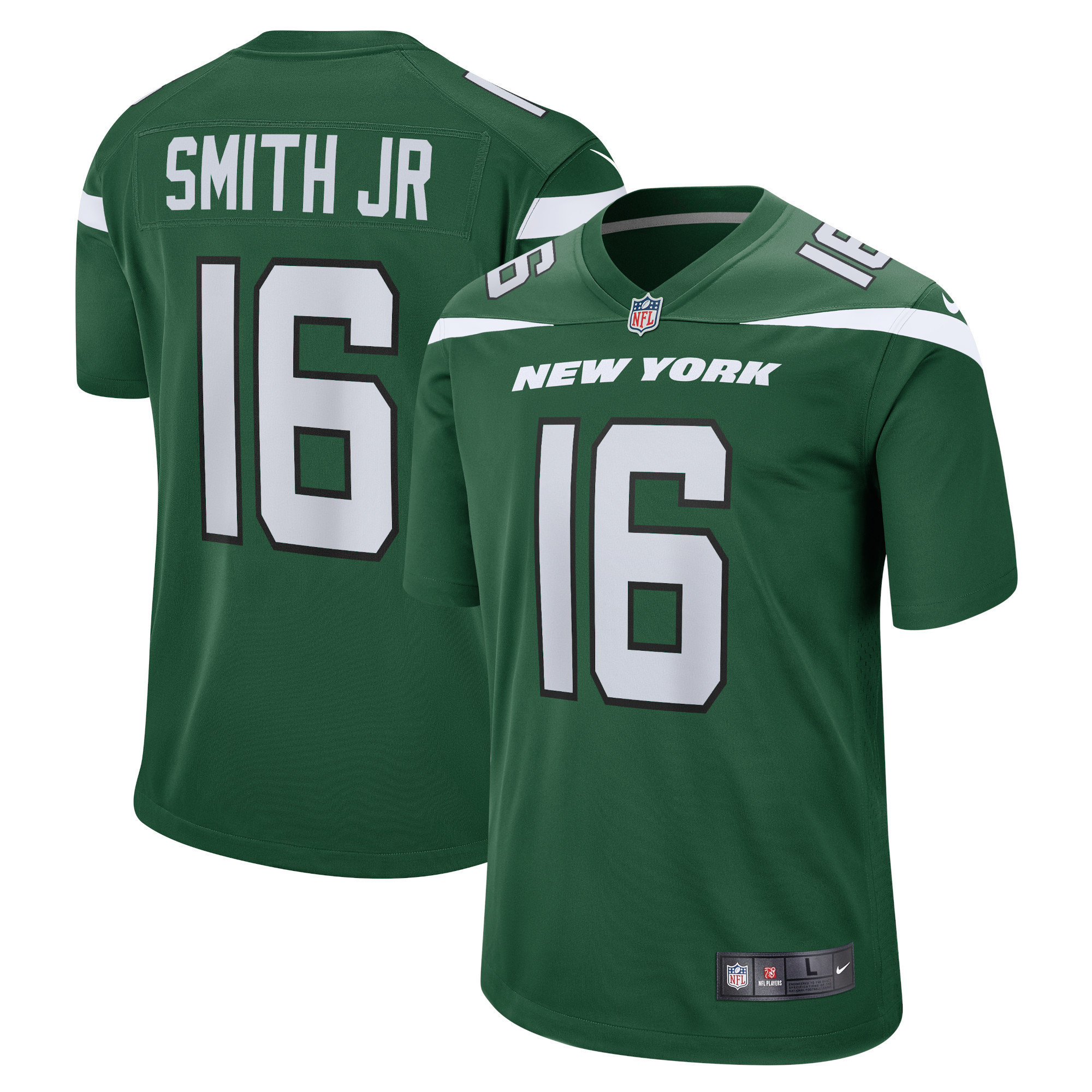 Jeff Smith New York Jets Player Game Jersey - Gotham Green Nfl