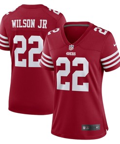 Jeff Wilson Jr. 22 San Francisco 49ers Women's Home Game Player Jersey - Scarlet