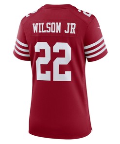 Jeff Wilson Jr. 22 San Francisco 49ers Women's Home Game Player Jersey - Scarlet