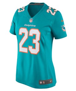 Jeff Wilson Jr. 23 Miami Dolphins Women's Game Player Jersey - Aqua
