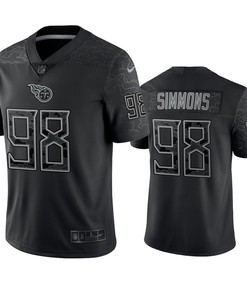 Jeffery Simmons 98 Tennessee Titans Black Reflective Limited Jersey - Men