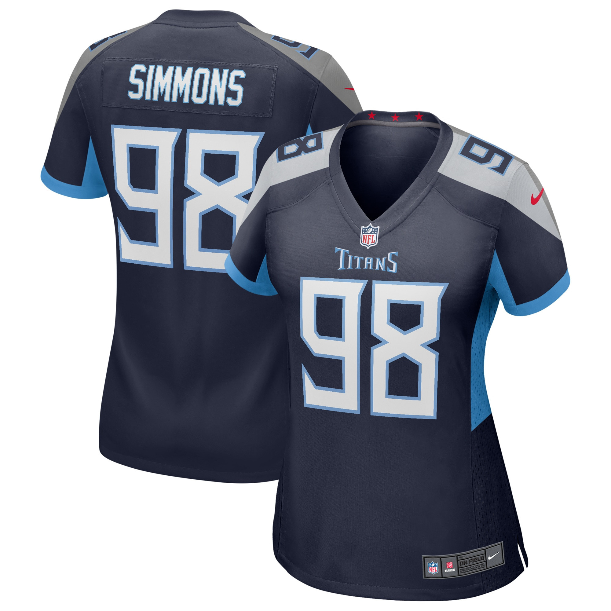 Jeffery Simmons Tennessee Titans Womens Game Jersey - Navy Nfl