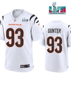 Jeffrey Gunter 93 Cincinnati Bengals Super Bowl LVII Men Game Jersey- White