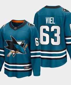 Jeffrey Viel 63 San Jose Sharks 2022-23 Home The Evolve Teal Jersey