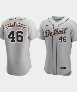 Jeimer Candelario 46 Detroit Tigers Gray Road Jersey