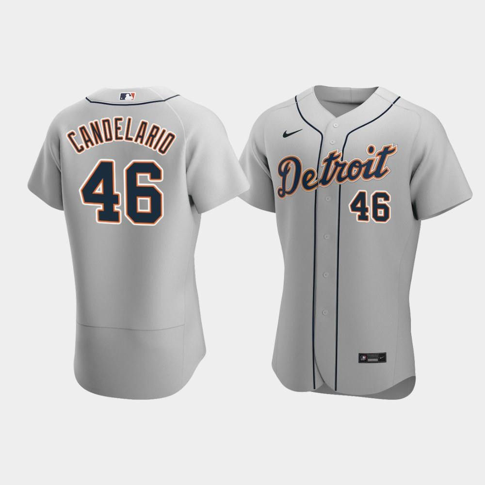 Jeimer Candelario 46 Detroit Tigers Gray Road Jersey