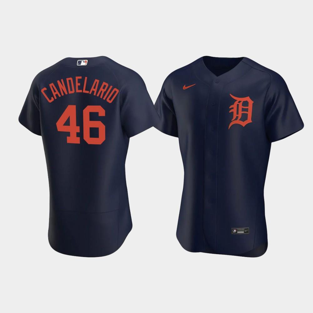 Jeimer Candelario 46 Detroit Tigers Navy Alternate Jersey