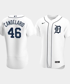 Jeimer Candelario 46 Detroit Tigers White Home Jersey