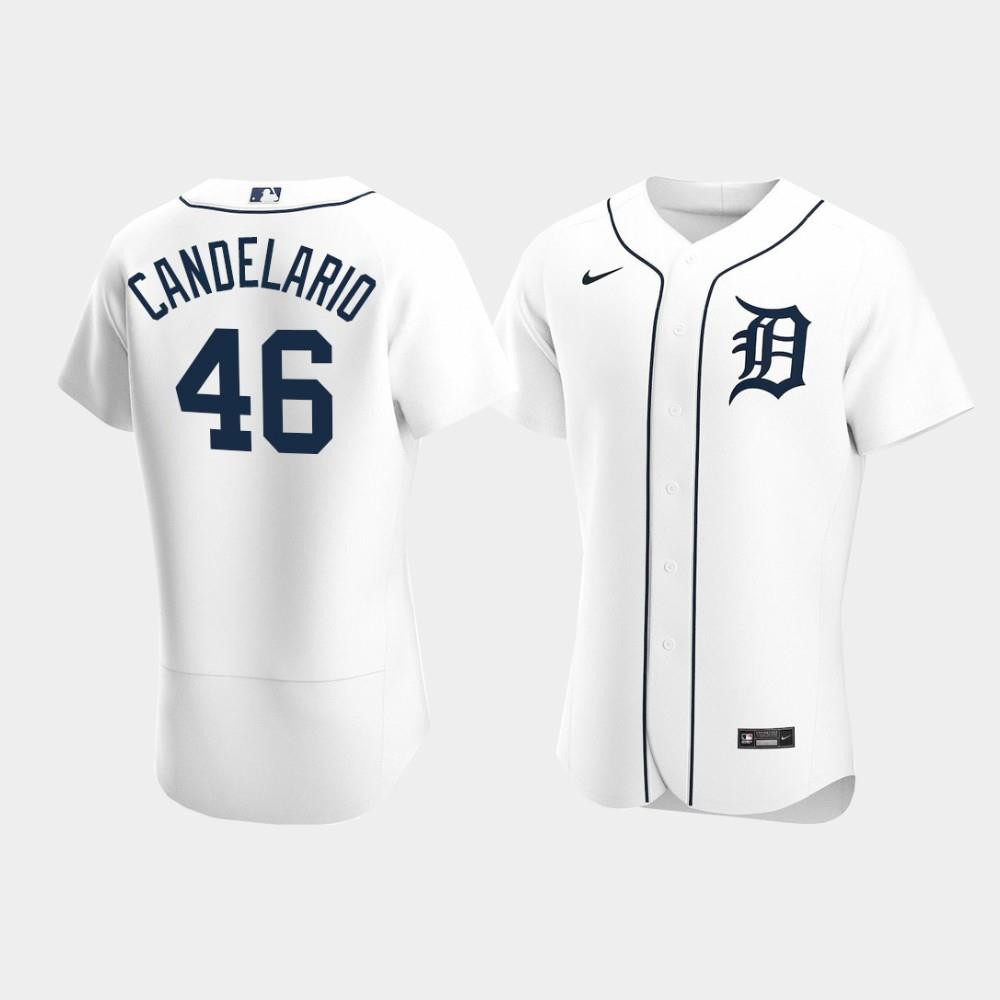 Jeimer Candelario 46 Detroit Tigers White Home Jersey