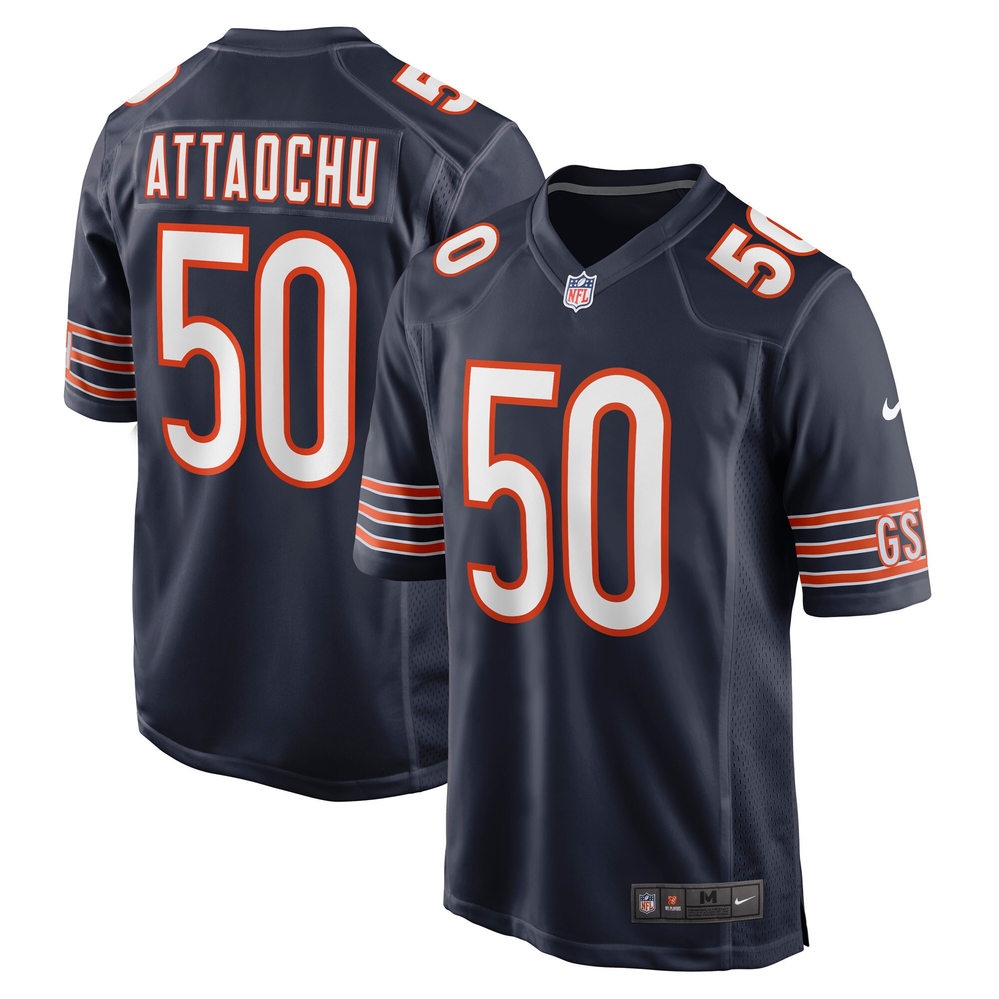 Jeremiah Attaochu Chicago Bears Game Player Jersey - Navy Nfl