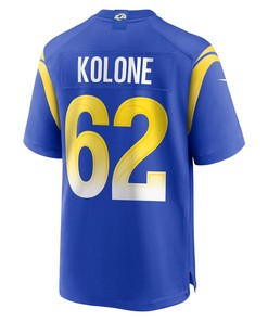 Jeremiah Kolone Los Angeles Rams Game Player Jersey - Royal