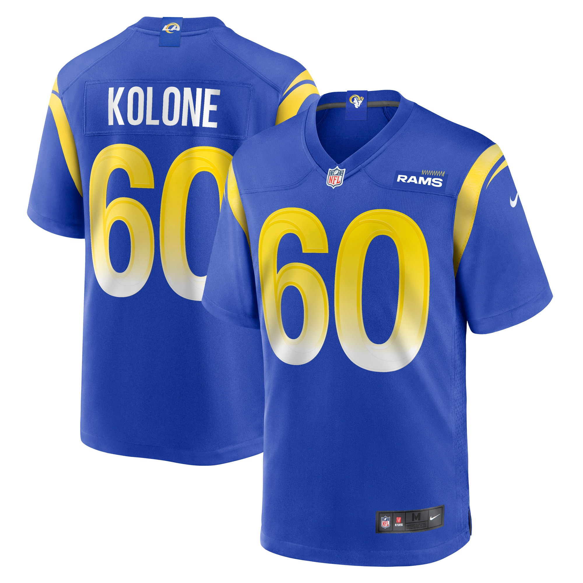 Jeremiah Kolone Los Angeles Rams Game Player Jersey - Royal Nfl
