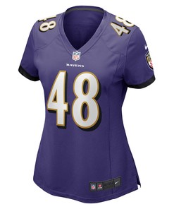 Jeremiah Moon 48 Baltimore Ravens Women's Game Player Jersey - Purple