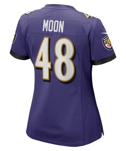 Jeremiah Moon 48 Baltimore Ravens Women's Game Player Jersey - Purple