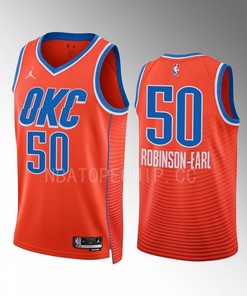 Jeremiah Robinson-Earl 50 Oklahoma City Thunder Orange Men Jersey 2022-23 Statement Edition Swingman