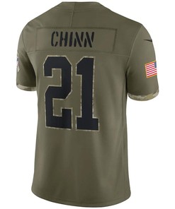 Jeremy Chinn Carolina Panthers 2022 Salute To Service Limited Jersey - Olive