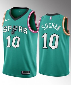 Jeremy Sochan 10 2022-23 San Antonio Spurs Teal City Edition Jersey 2022 Draft