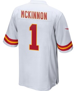 Jerick McKinnon 1 Kansas City Chiefs Super Bowl LVII Champions 3 Stars Men Game Jersey - White