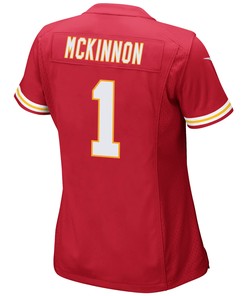 Jerick McKinnon 1 Kansas City Chiefs Super Bowl LVII Champions 3 Stars Women Game Jersey - Red