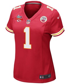Jerick McKinnon 1 Kansas City Chiefs Super Bowl LVII Champions 3 Stars Women Game Jersey - Red