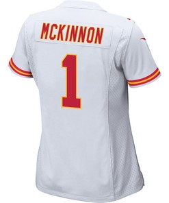 Jerick McKinnon 1 Kansas City Chiefs Super Bowl LVII Champions 3 Stars Women Game Jersey - White