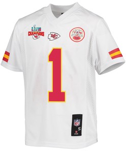 Jerick McKinnon 1 Kansas City Chiefs Super Bowl LVII Champions 3 Stars Youth Game Jersey - White
