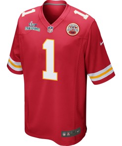 Jerick McKinnon 1 Kansas City Chiefs Super Bowl LVII Champions Men Game Jersey - Red