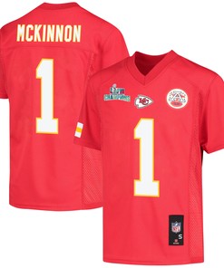 Jerick McKinnon 1 Kansas City Chiefs Super Bowl LVII Champions Youth Game Jersey - Red