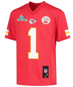 Jerick McKinnon 1 Kansas City Chiefs Super Bowl LVII Champions Youth Game Jersey - Red
