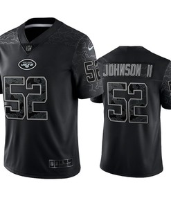 Jermaine Johnson II 52 New York Jets Black Reflective Limited Jersey - Men