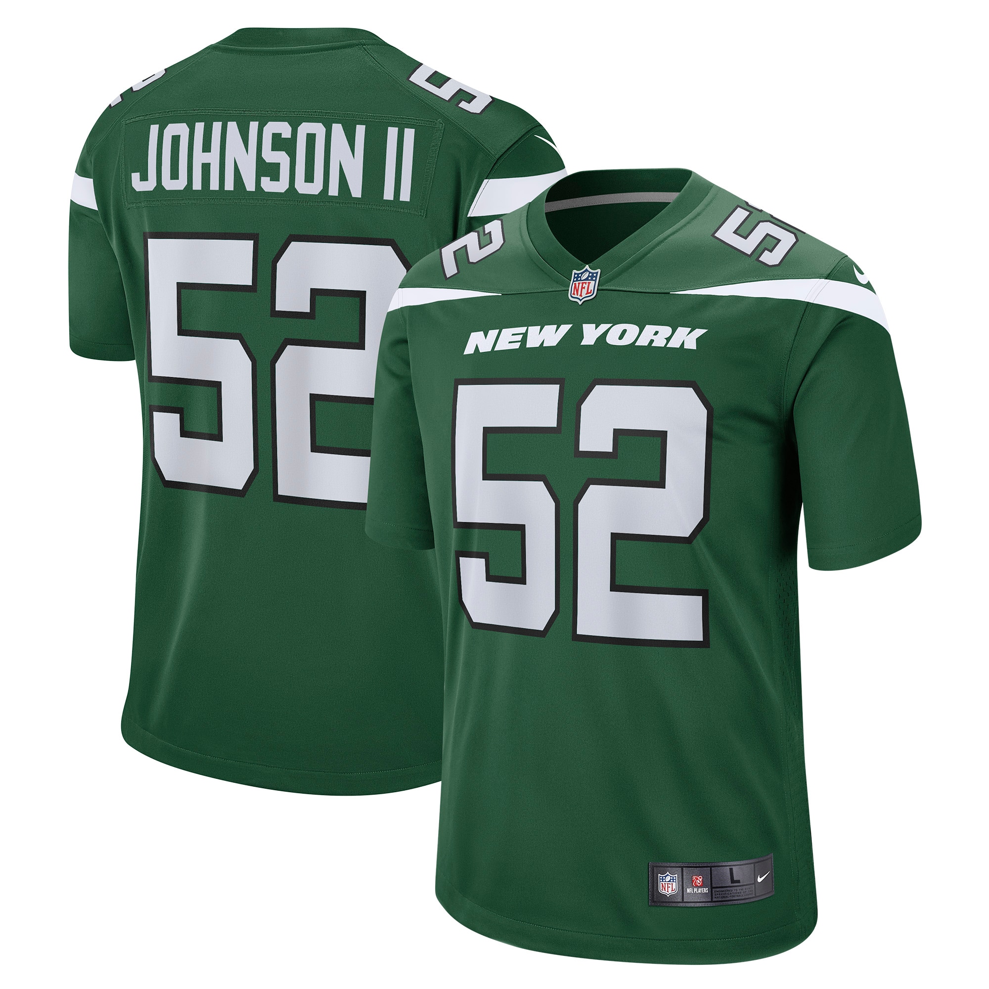 Jermaine Johnson Ii New York Jets 2022 Nfl Draft First Round Pick Game Jersey - Gotham Green