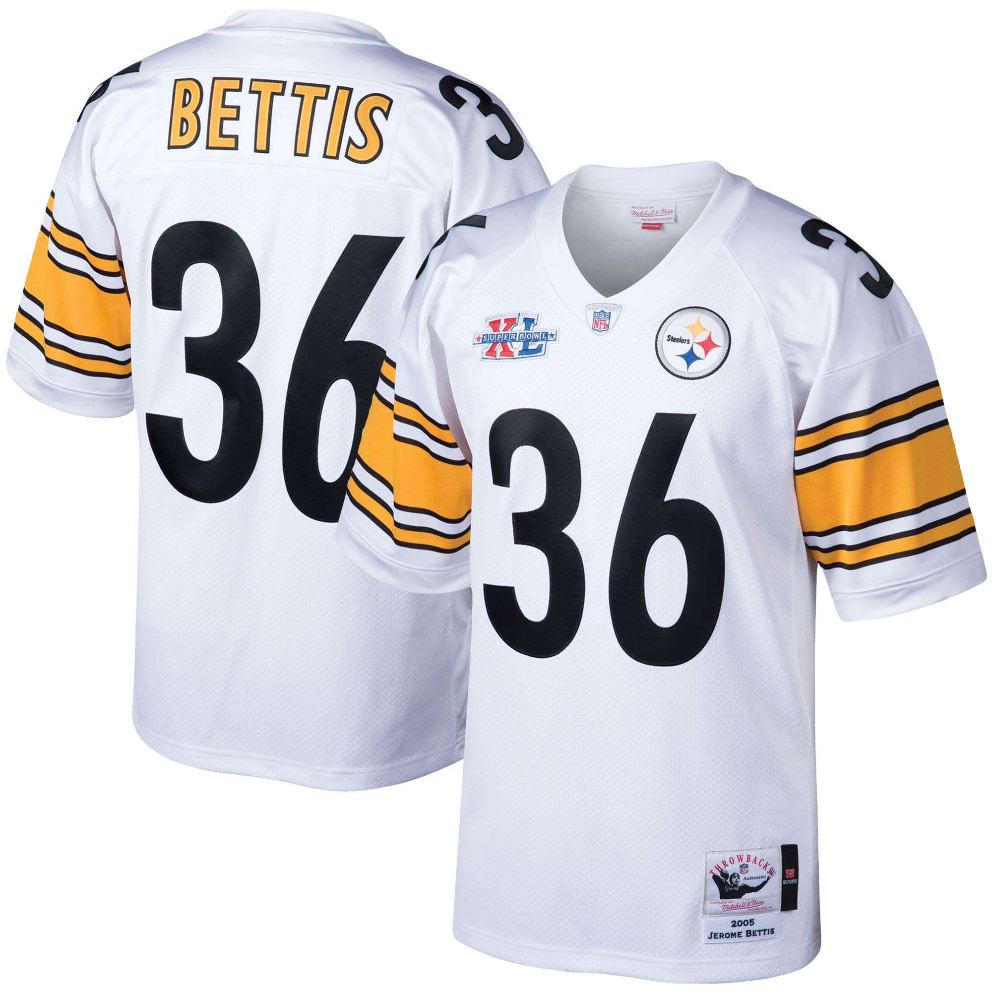 Jerome Bettis Pittsburgh Steelers Mitchell & Ness 2005 Authentic Throwback Retired Player Jersey - White Nfl