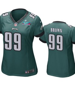 Jerome Brown 99 Philadelphia Eagles Super Bowl LVII Game Jersey - Women Green