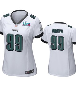 Jerome Brown 99 Philadelphia Eagles Super Bowl LVII White Game Jersey - Women
