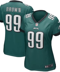 Jerome Brown 99 Philadelphia Eagles Women's Game Retired Player Jersey - Midnight Green