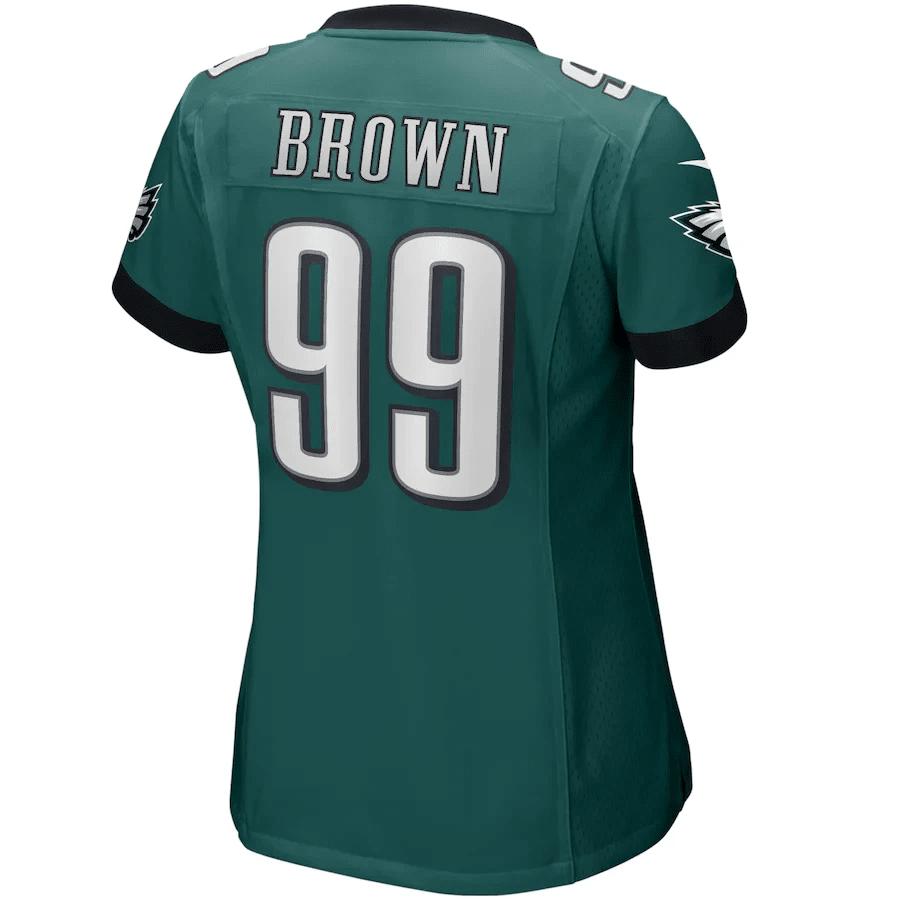 Jerome Brown 99 Philadelphia Eagles Women's Game Retired Player Jersey - Midnight Green