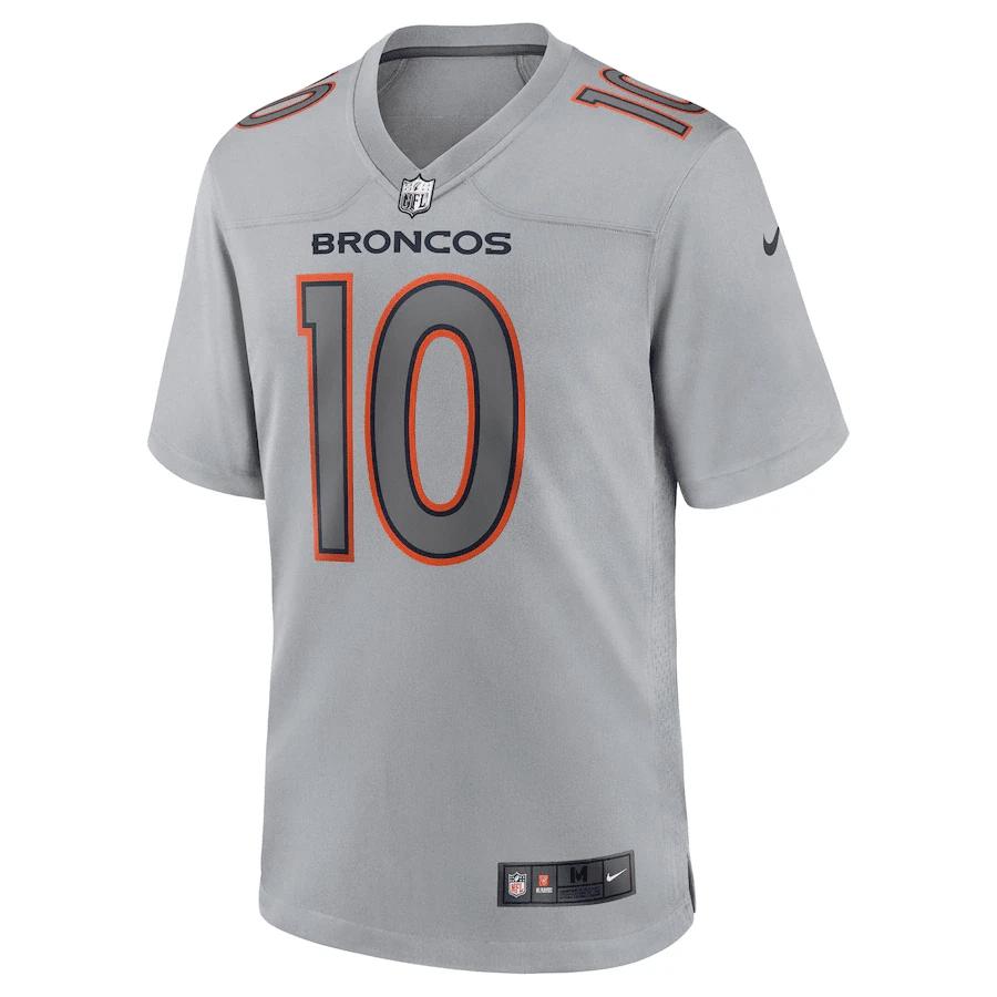 Jerry Jeudy 10 Denver Broncos Men Atmosphere Fashion Game Jersey - Gray