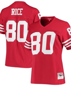 Jerry Rice 80 San Francisco 49ers Mitchell & Ness Women's 1990 Legacy Jersey - Scarlet