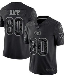Jerry Rice 80 San Francisco 49ers Retired Player RFLCTV Limited Jersey - Black